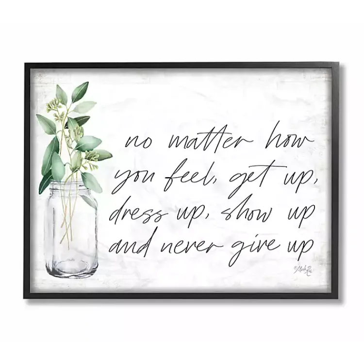 Wall Quotes & Signs-Kirklands Home Never Give Up Framed Giclee Canvas Art Print