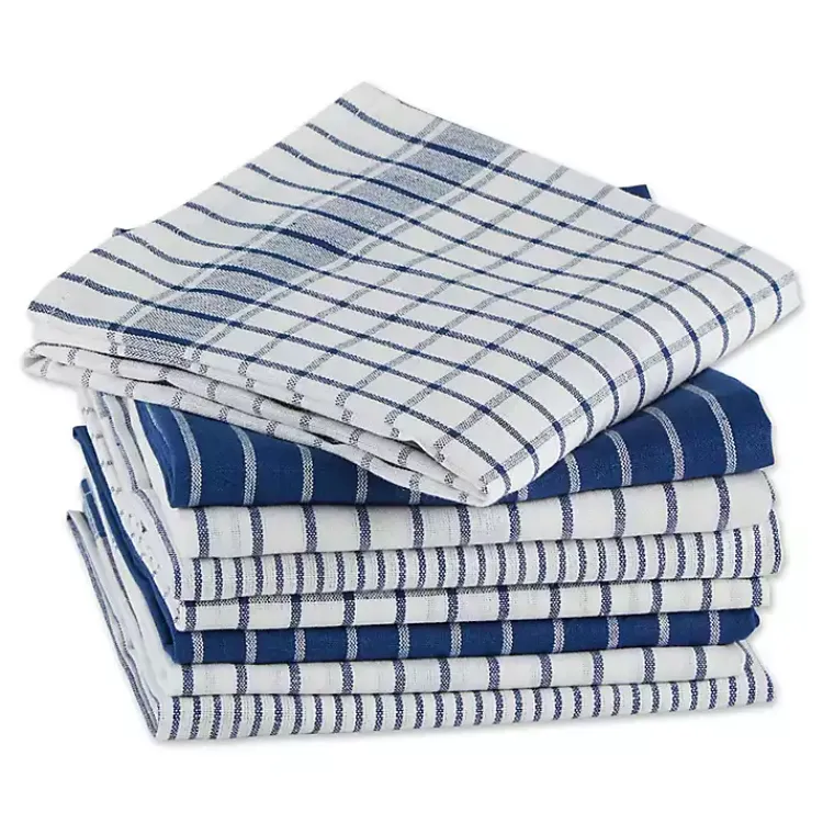 Kitchen Accessories-Kirklands Home Nautical Blue Basic Assorted Dishtowels, Set of 8