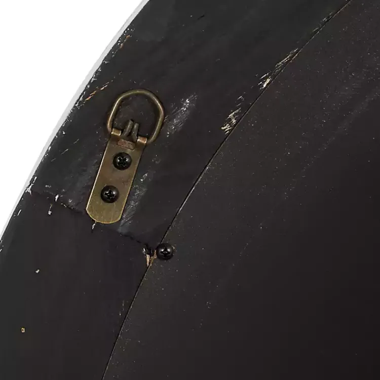 Decorative Mirrors-Kirklands Home Distressed White Wood Round Frame Wall Mirror