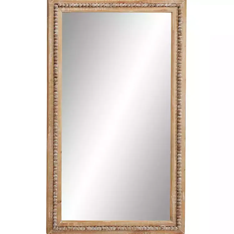 Decorative Mirrors-Kirklands Home Distressed Brown Beaded Wall Mirror