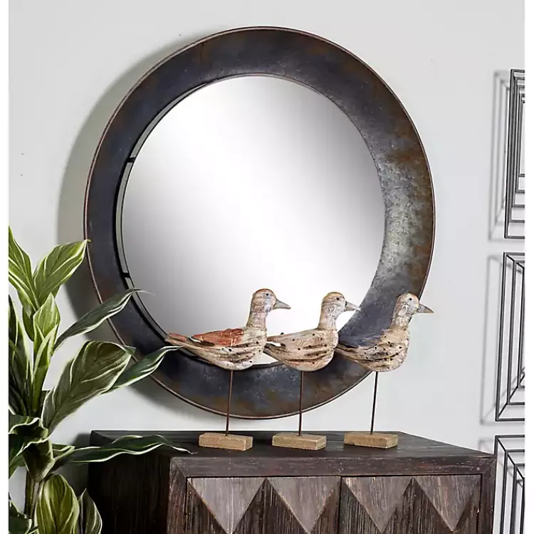 Decorative Mirrors-Kirklands Home Distressed Galvanized Curved Framed Mirror
