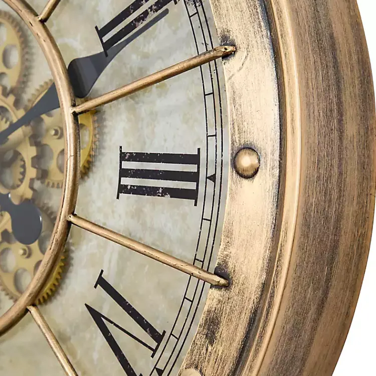 Clocks-Kirklands Home Gold Gilded Frame Round Wall Clock