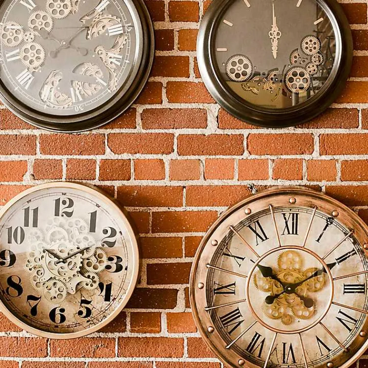 Clocks-Kirklands Home Gold Gilded Frame Round Wall Clock