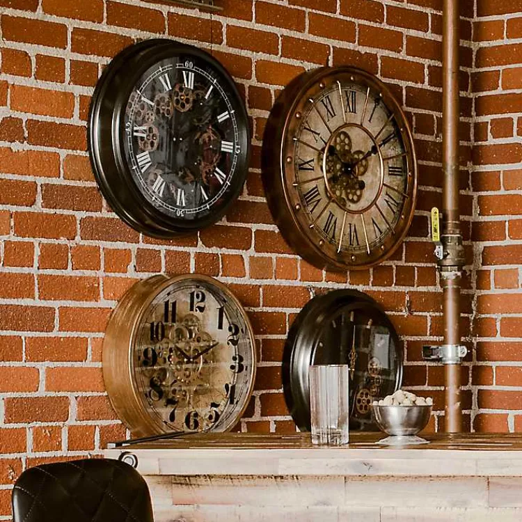 Clocks-Kirklands Home Gold Gilded Frame Round Wall Clock