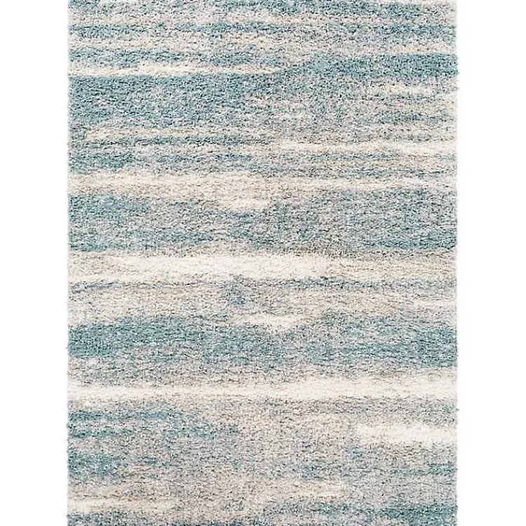 Area Rugs-Kirklands Home Blue Abstract Soft Lines Area Rug, 5x8