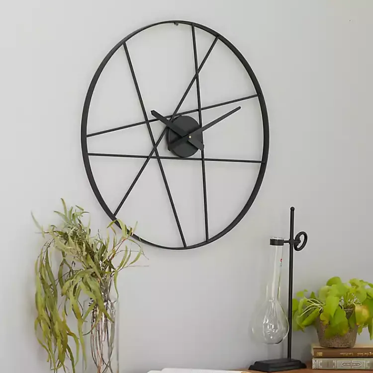 Clocks-Kirklands Home Abstract Open Frame Web Wall Clock, 24 in.