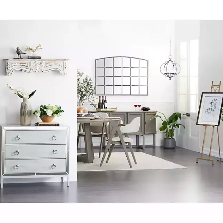 Shelves-Kirklands Home White Distressed Carved Wood Acanthus Wall Shelf