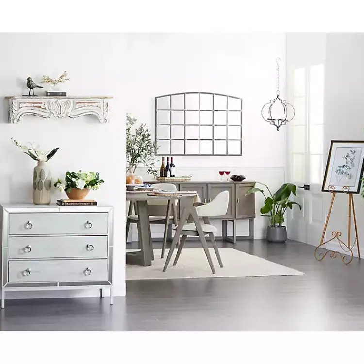 Shelves-Kirklands Home White Distressed Carved Wood Acanthus Wall Shelf