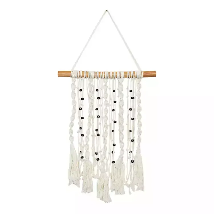 Wall Plaques-Kirklands Home Tasseled Macrame Wall Hangings, Set of 3 White