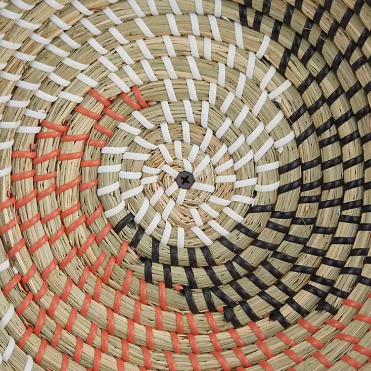 Wall Plaques-Kirklands Home Multi Seagrass Round 6-pc. Wall Plaque Set Tan