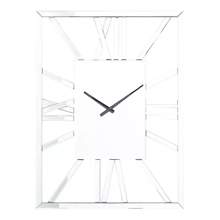 Clocks-Kirklands Home Silver Glass Frame Wall Clock
