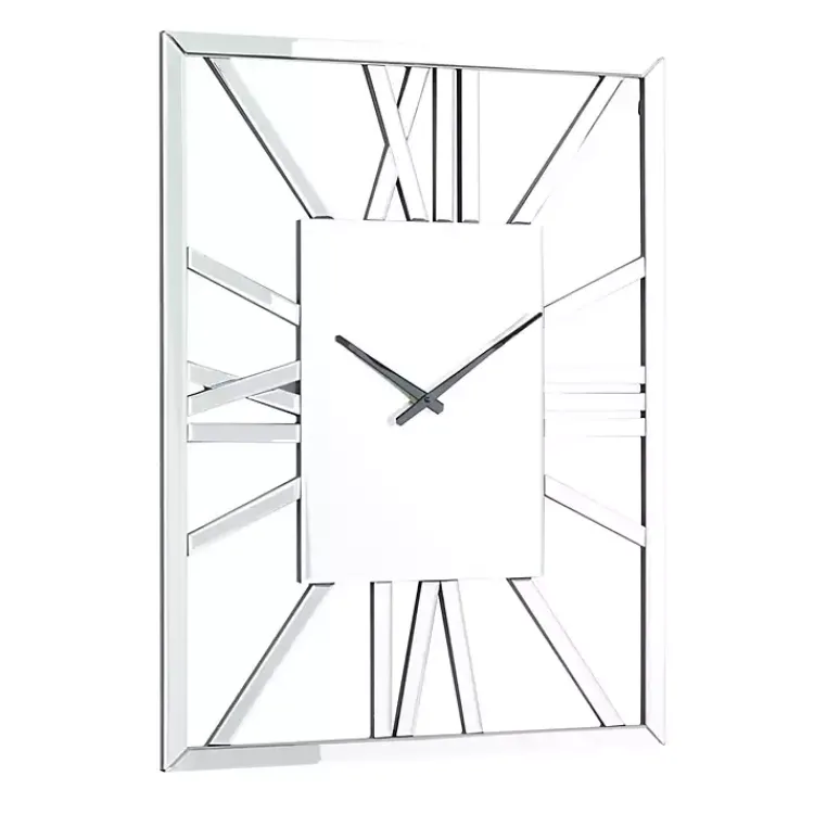 Clocks-Kirklands Home Silver Glass Frame Wall Clock