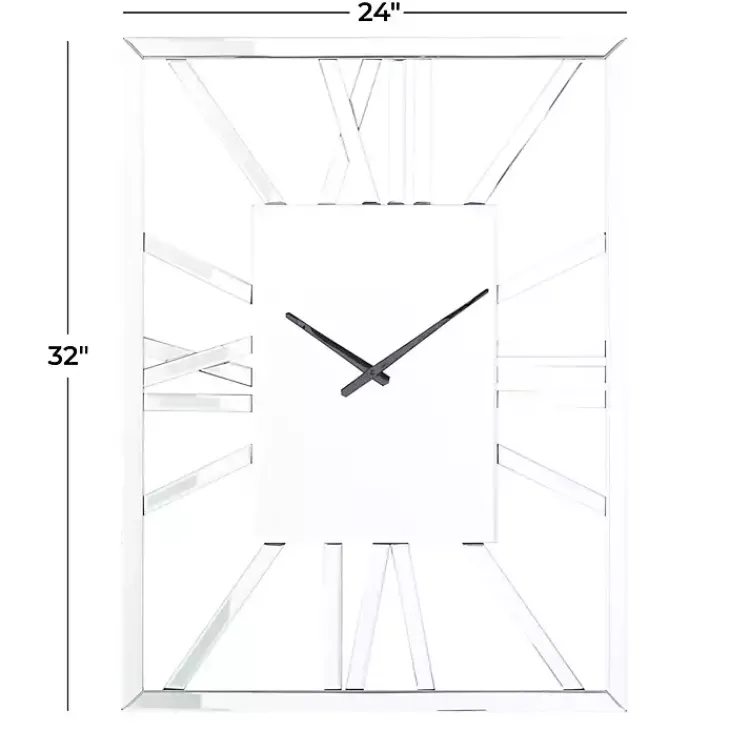 Clocks-Kirklands Home Silver Glass Frame Wall Clock