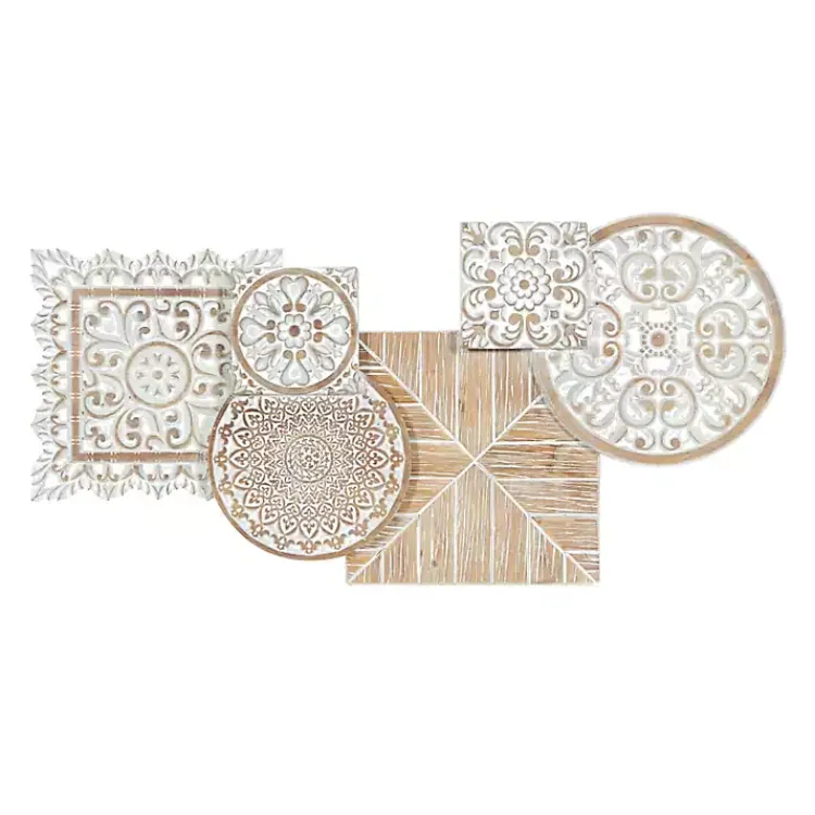 Wall Plaques-Kirklands Home Brown Wood Geometric Layered Shapes Wall Plaque