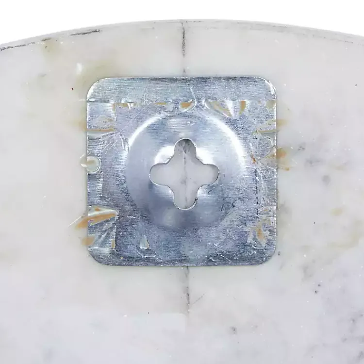 Clocks-Kirklands Home White Marble and Gold Accent Wall Clock, 20 in.