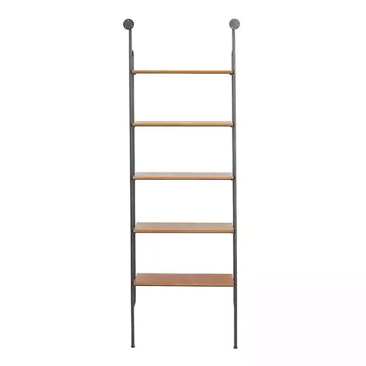 Shelves-Kirklands Home Black Metal Pipe Frame Brown Wood Wall Shelf