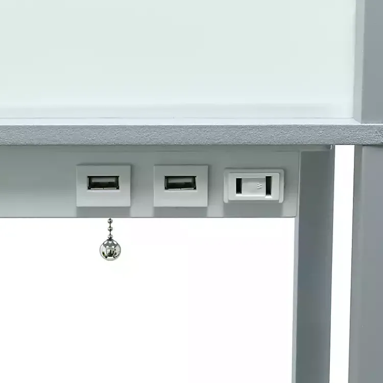 Floor Lamps-Kirklands Home Etagere Shelf Charging Floor Lamp Gray