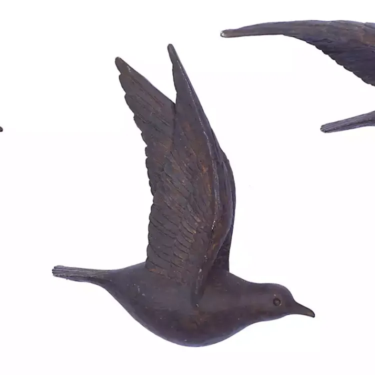 Wall Plaques-Kirklands Home Flying Birds Wall Sculptures, Set of 3 Brown