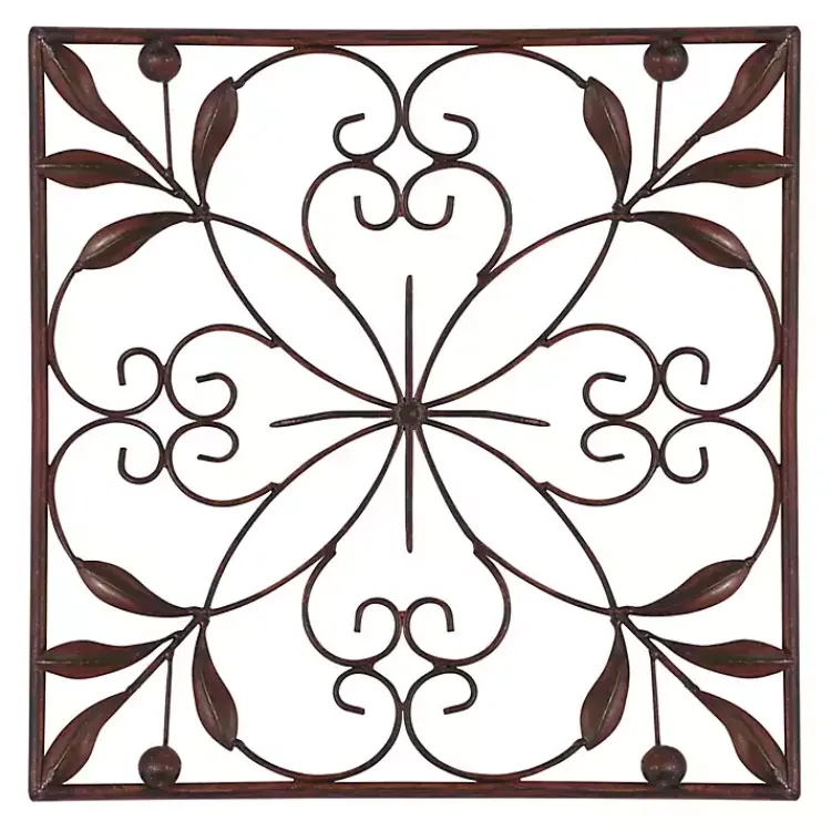 Wall Plaques-Kirklands Home Bronze Scrollwork 4-pc. Panel Wall Art Brown