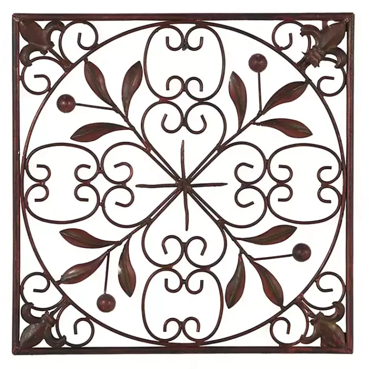 Wall Plaques-Kirklands Home Bronze Scrollwork 4-pc. Panel Wall Art Brown