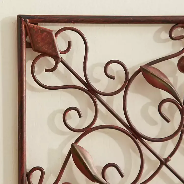 Wall Plaques-Kirklands Home Bronze Scrollwork 4-pc. Panel Wall Art Brown