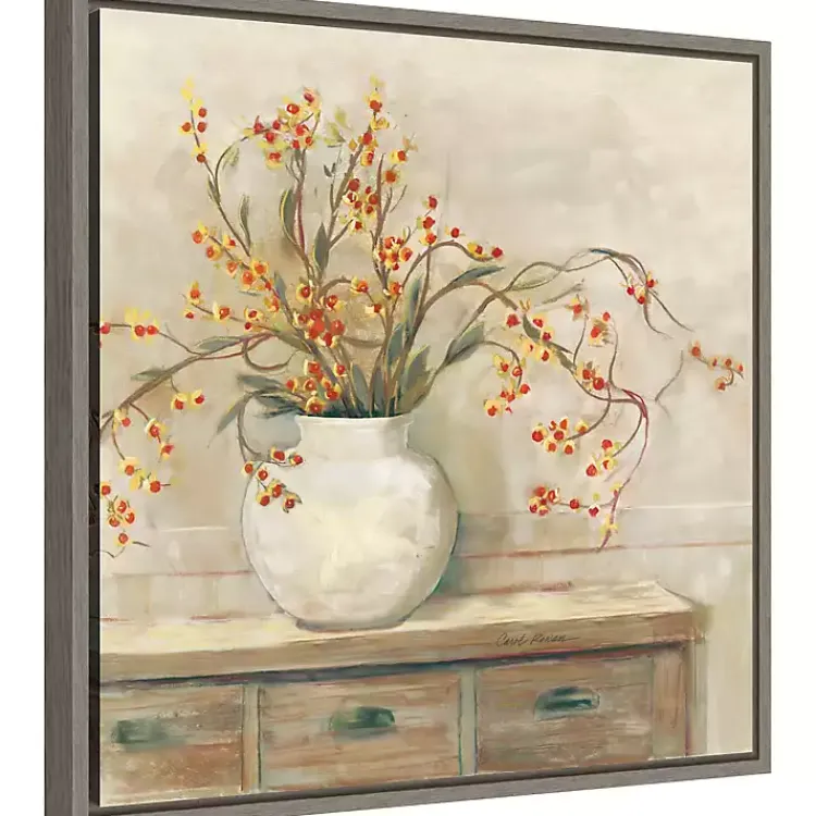 Canvas Art-Kirklands Home Bittersweet Bouquet Framed Canvas Art Print Tan