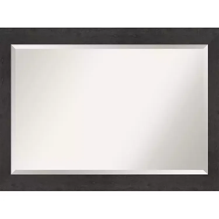 Framed Mirrors-Kirklands Home Espresso Plank Beveled Mirror