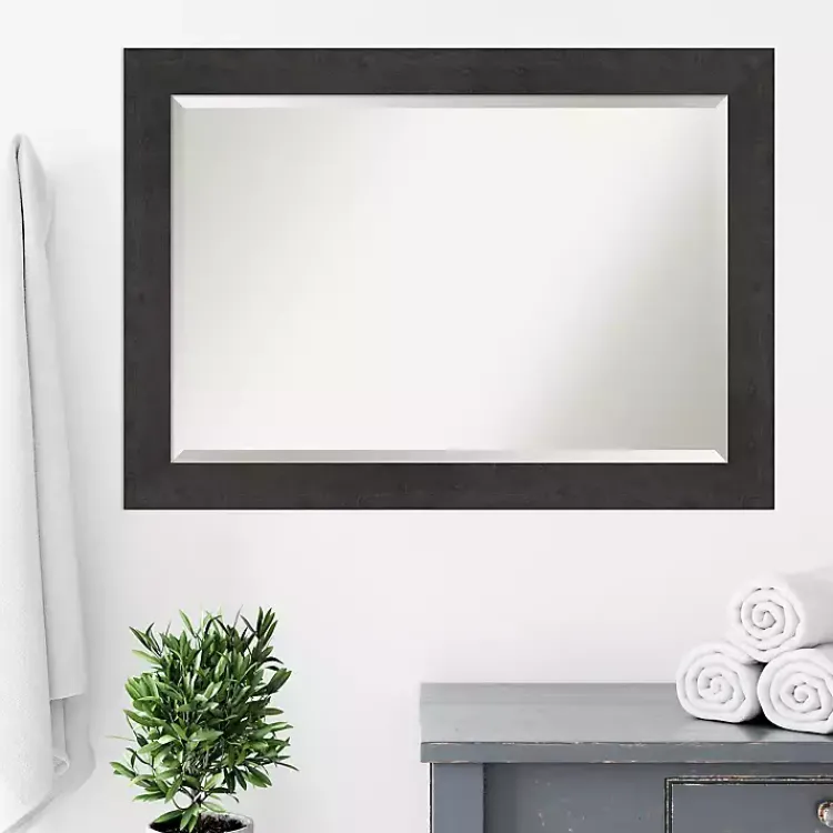 Framed Mirrors-Kirklands Home Espresso Plank Beveled Mirror