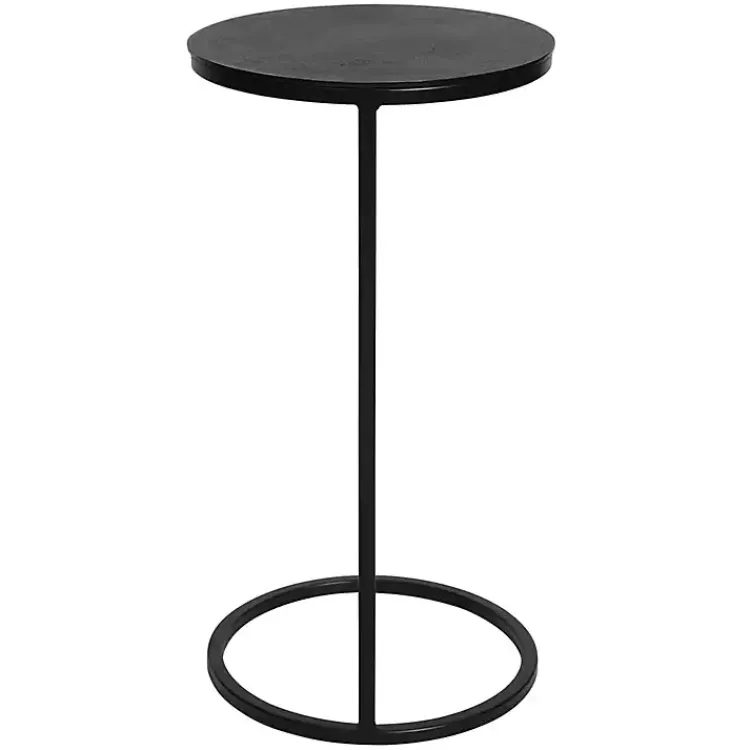 Accent & End Tables-Kirklands Home Aged Metal Frame Slab Top Accent Table Black