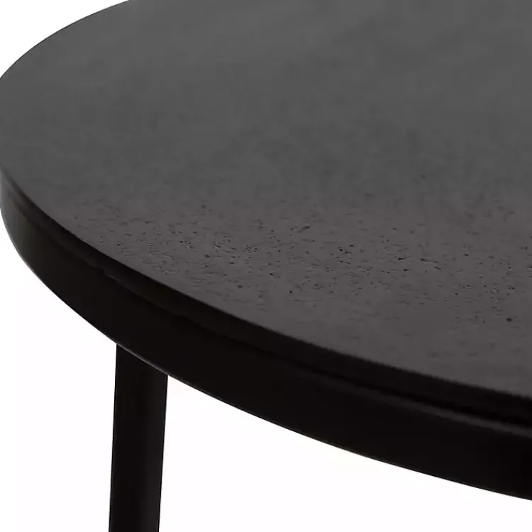 Accent & End Tables-Kirklands Home Aged Metal Frame Slab Top Accent Table Black