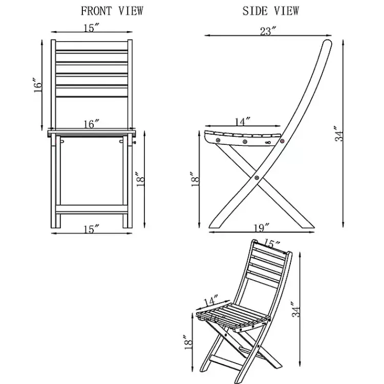 Outdoor Sets-Kirklands Home Acacia Wood Slatted 3-pc. Outdoor Bistro Set Tan