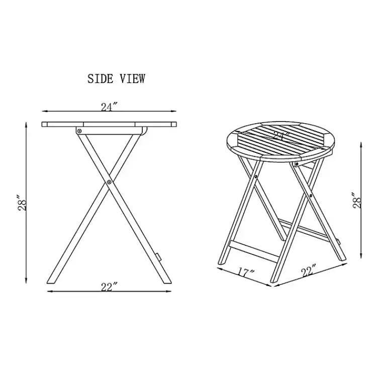 Outdoor Sets-Kirklands Home Acacia Wood Slatted 3-pc. Outdoor Bistro Set Tan
