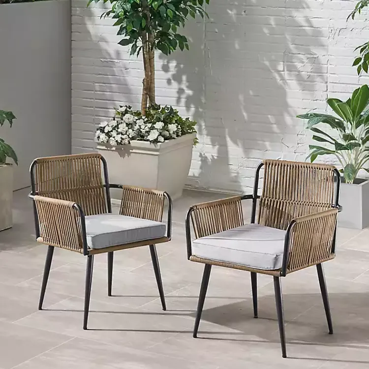 Outdoor Seating-Kirklands Home Woven Neutrals 2-pc. Outdoor Armchair Set
