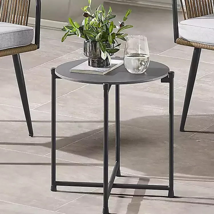 Outdoor Tables-Kirklands Home Concrete Top Outdoor Cocktail Table Gray