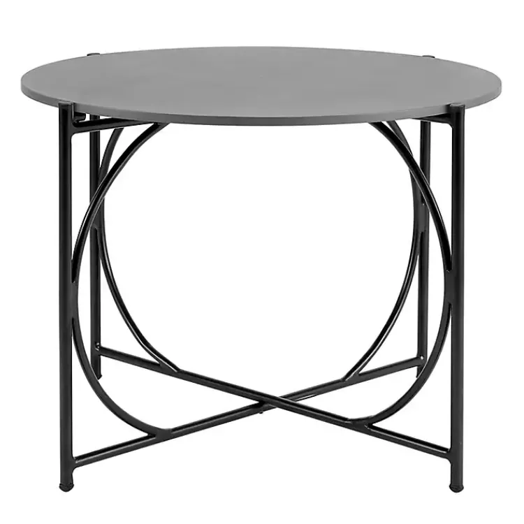 Outdoor Tables-Kirklands Home Gray Concrete Top Outdoor Bistro Table