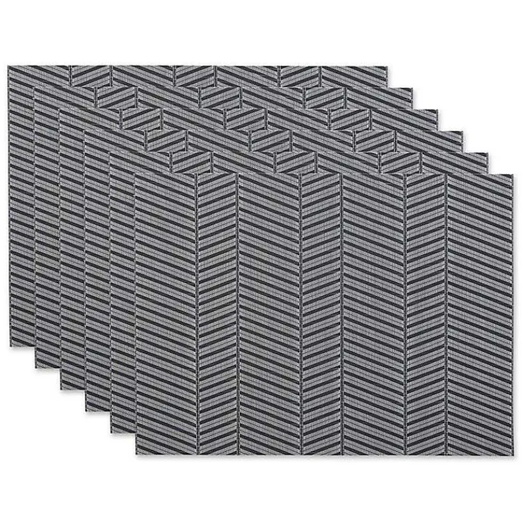 Table Linens-Kirklands Home Textured Twill Weave Placemats, Set of 6 Gray