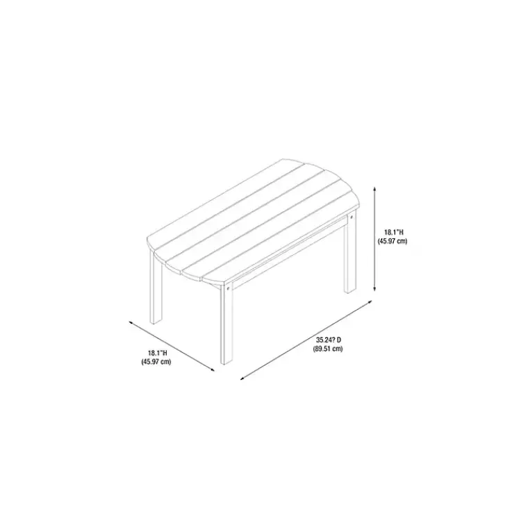 Outdoor Tables-Kirklands Home Acacia Wood Oval Adirondack Coffee Table Red