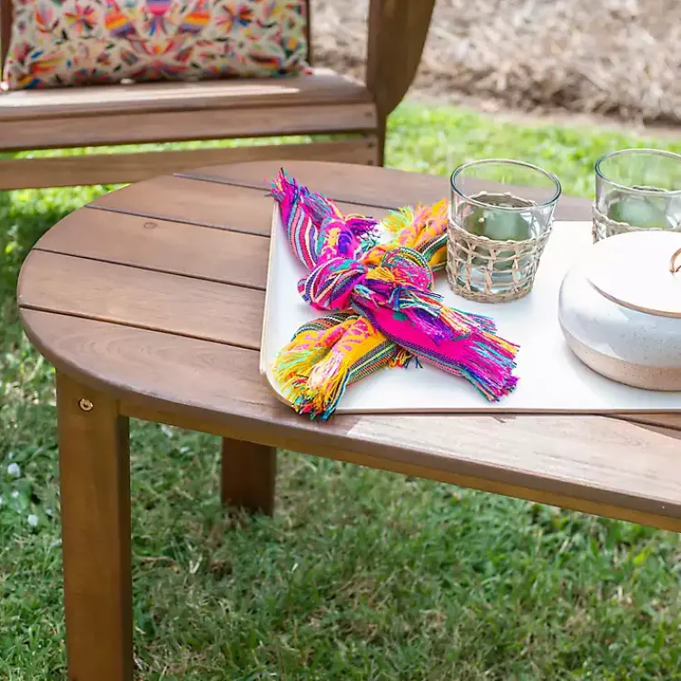 Outdoor Tables-Kirklands Home Acorn Acacia Wood Oval Adirondack Coffee Table Brown