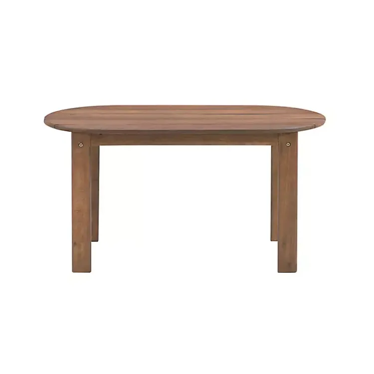 Outdoor Tables-Kirklands Home Acorn Acacia Wood Oval Adirondack Coffee Table Brown