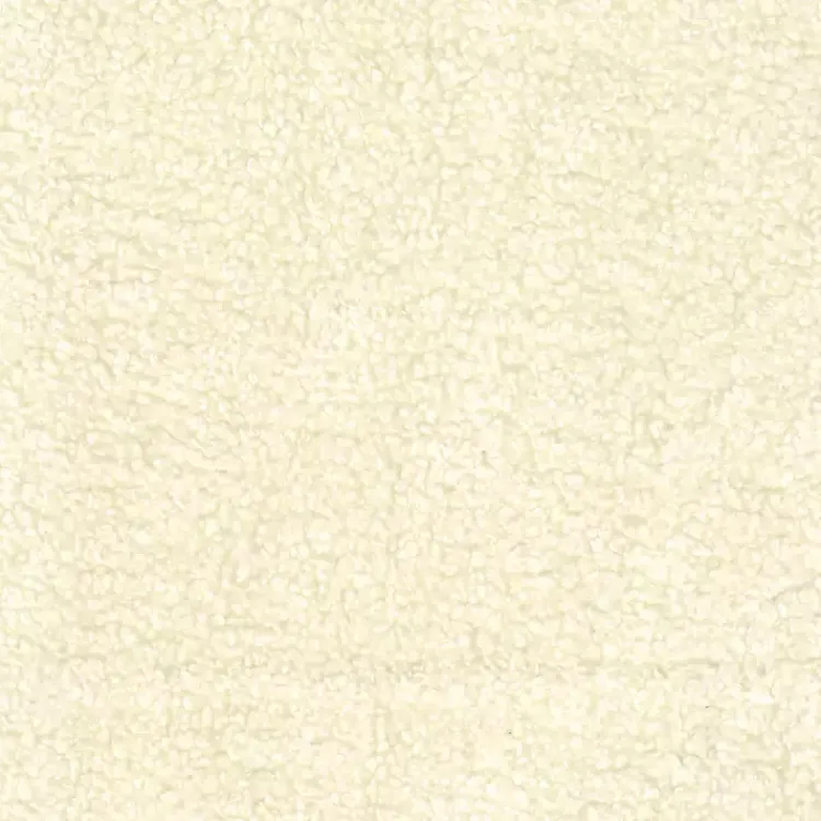 Benches & Ottomans-Kirklands Home Cream Sherpa and Wood Storage Bench Ivory