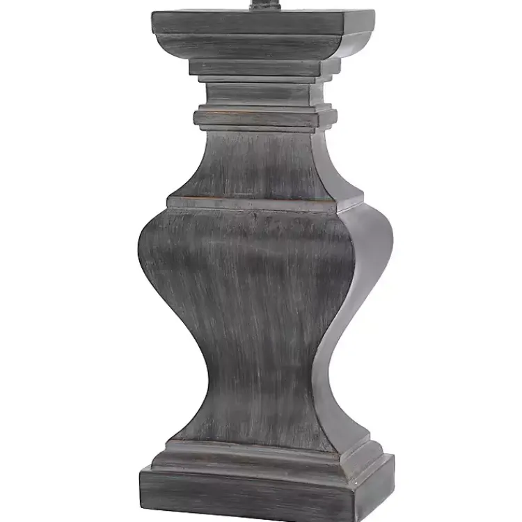Table Lamps-Kirklands Home Aged Black Candlestick Base Table Lamp, 33 in. Tan