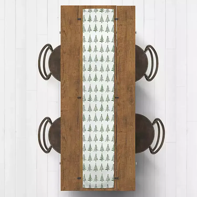 Table Linens-Kirklands Home Green Christmas Tree Table Runner