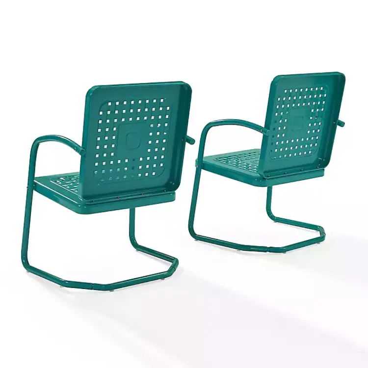 Outdoor Seating-Kirklands Home Retro Basket Weave Chairs, Set of 2 Blue