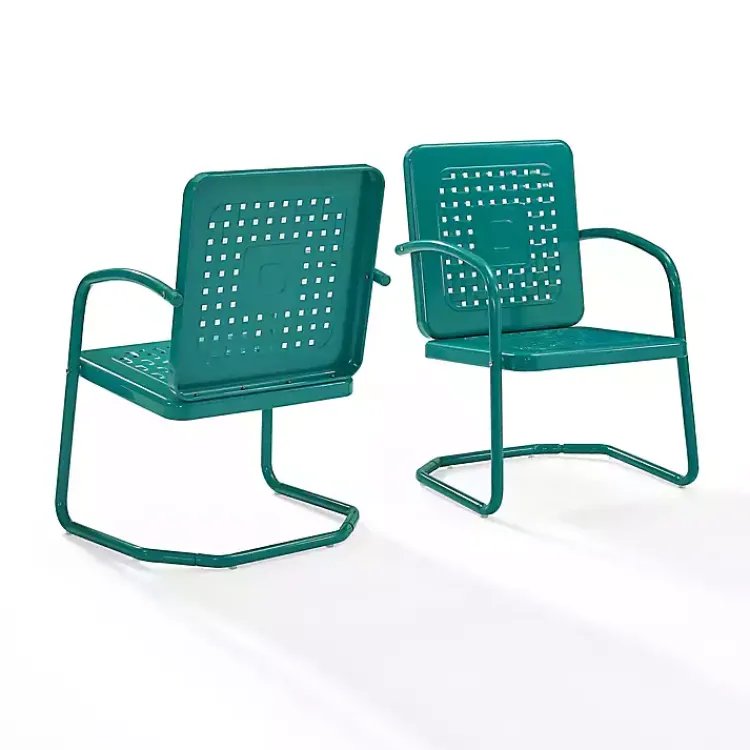 Outdoor Seating-Kirklands Home Retro Basket Weave Chairs, Set of 2 Blue