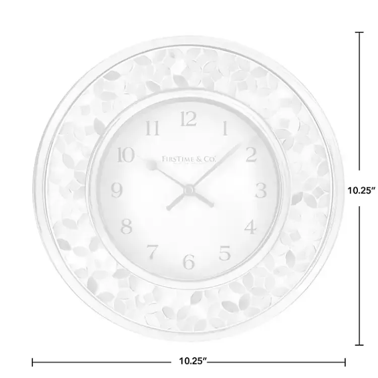 Clocks-Kirklands Home White Arabesque Mosaic Frame Wall Clock