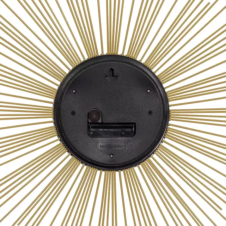 Clocks-Kirklands Home Gold Metal Sunburst Wall Clock