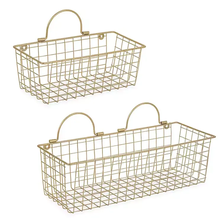 Wall Storage-Kirklands Home Antique Gold 2-pc. Wire Basket Set