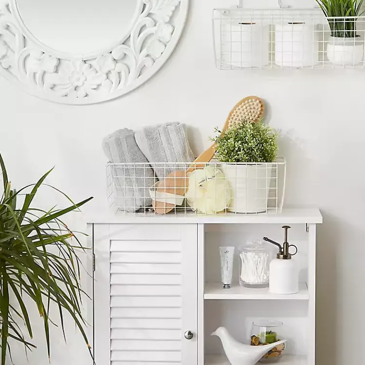 Wall Storage-Kirklands Home Antique White 2-pc. Long Wire Basket Set, 17 in.