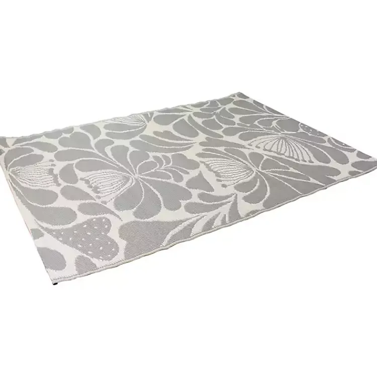 Outdoor Rugs-Kirklands Home Slate Floral Outdoor Area Rug, 4x6