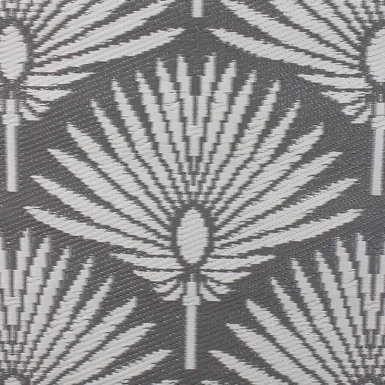 Outdoor Rugs-Kirklands Home Slate Fan Leaf Outdoor Area Rug, 4x6